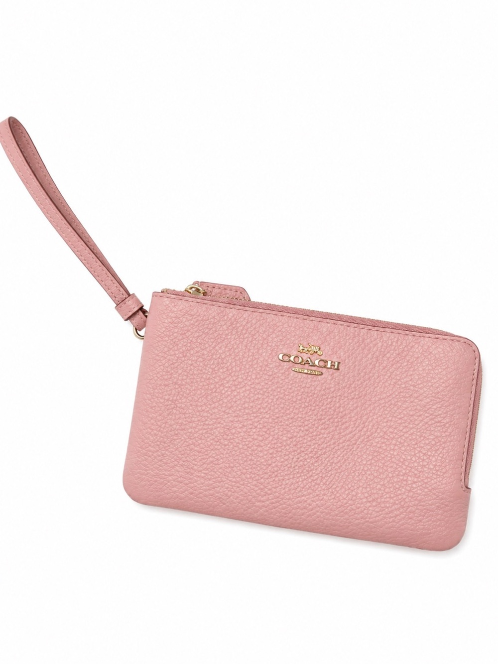 Coach Pink Pebbled Leather Wristlet